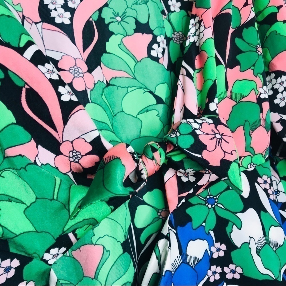 ZARA Floral Boho Retro Cutout Tie Front Bodysuit - Picture 10 of 16